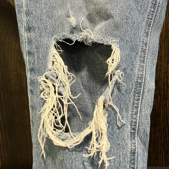 Vervet Jeans 28 Distressed Straight Leg Festival Ankle Length Super High Waist - Picture 3 of 9